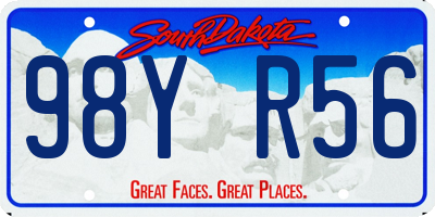 SD license plate 98YR56
