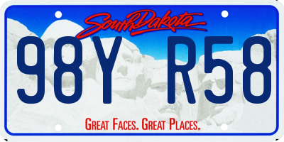 SD license plate 98YR58