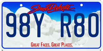 SD license plate 98YR80