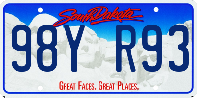 SD license plate 98YR93