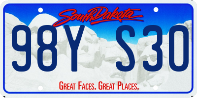 SD license plate 98YS30