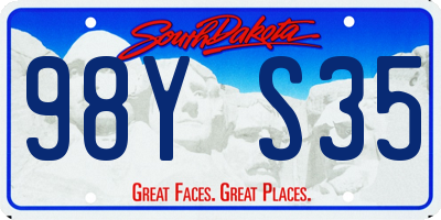 SD license plate 98YS35