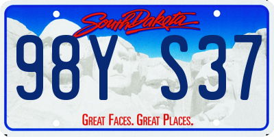 SD license plate 98YS37