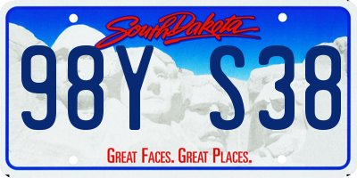 SD license plate 98YS38