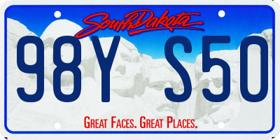 SD license plate 98YS50