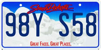 SD license plate 98YS58