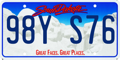 SD license plate 98YS76