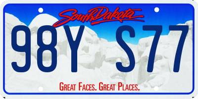 SD license plate 98YS77