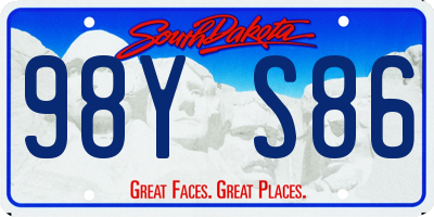 SD license plate 98YS86