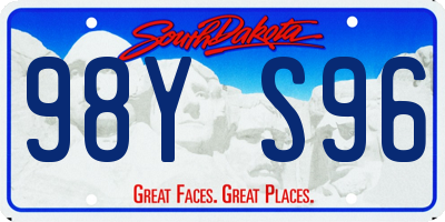 SD license plate 98YS96