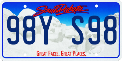 SD license plate 98YS98