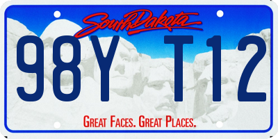 SD license plate 98YT12