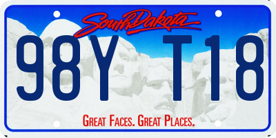 SD license plate 98YT18