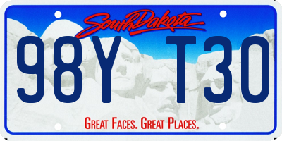 SD license plate 98YT30