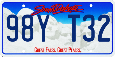 SD license plate 98YT32