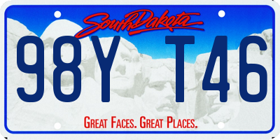 SD license plate 98YT46