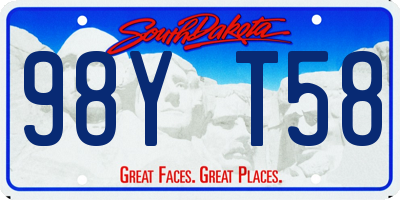 SD license plate 98YT58