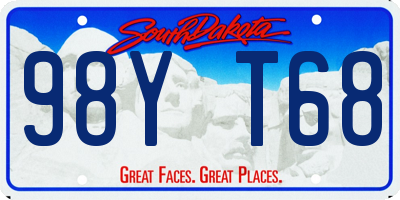 SD license plate 98YT68