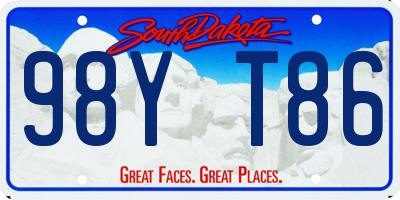 SD license plate 98YT86