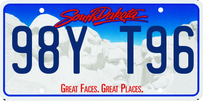 SD license plate 98YT96