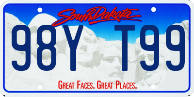 SD license plate 98YT99