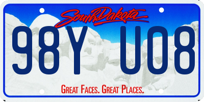 SD license plate 98YU08