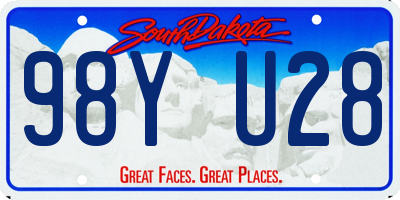 SD license plate 98YU28