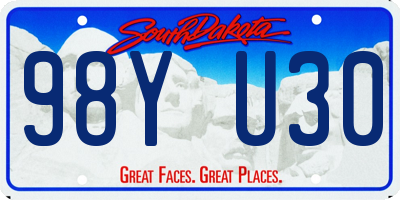 SD license plate 98YU30
