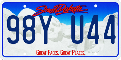 SD license plate 98YU44