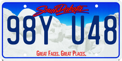 SD license plate 98YU48