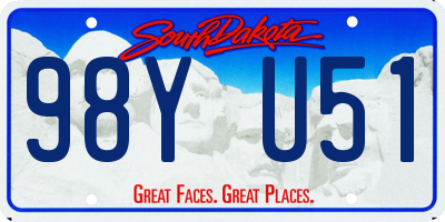 SD license plate 98YU51