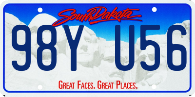 SD license plate 98YU56