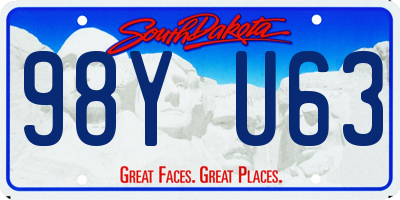 SD license plate 98YU63