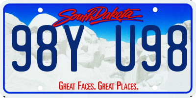 SD license plate 98YU98