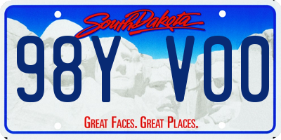 SD license plate 98YV00
