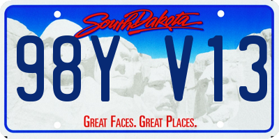 SD license plate 98YV13