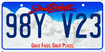 SD license plate 98YV23