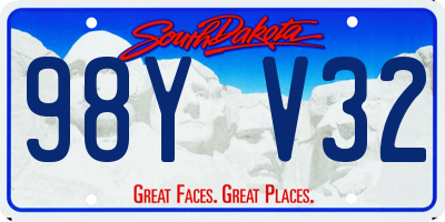 SD license plate 98YV32
