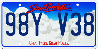 SD license plate 98YV38