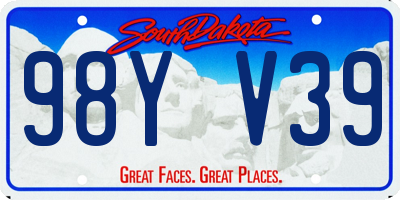 SD license plate 98YV39