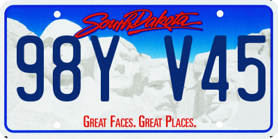 SD license plate 98YV45