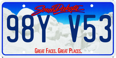 SD license plate 98YV53