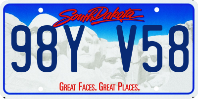 SD license plate 98YV58
