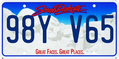 SD license plate 98YV65