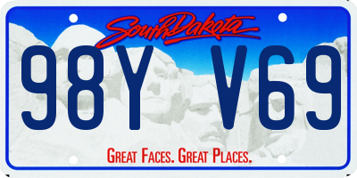 SD license plate 98YV69