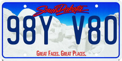 SD license plate 98YV80