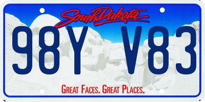 SD license plate 98YV83