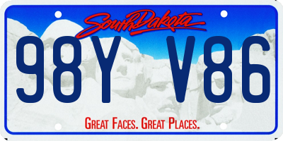 SD license plate 98YV86
