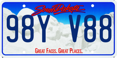 SD license plate 98YV88