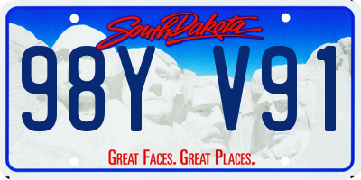 SD license plate 98YV91
